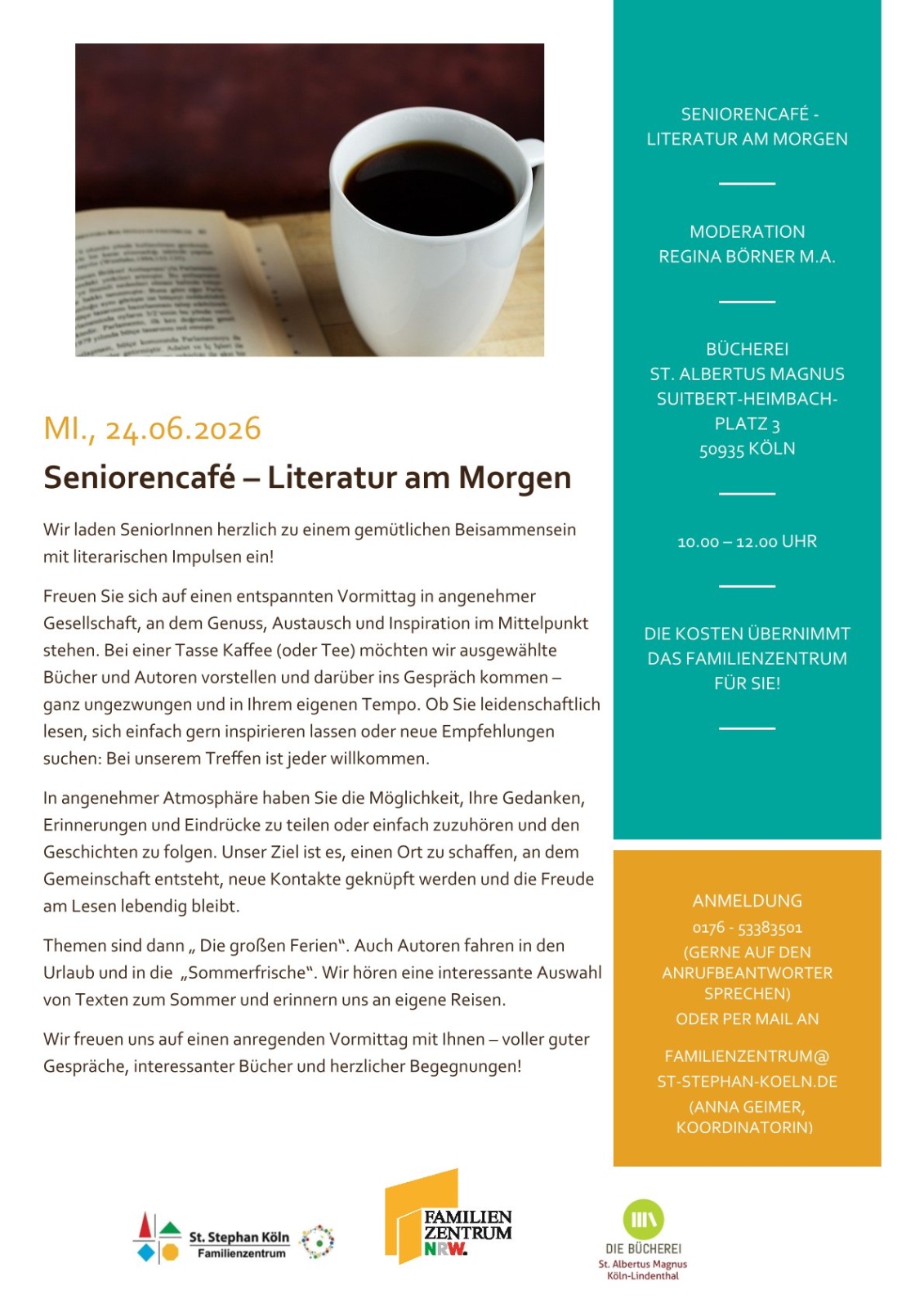 Aushang Seniorencafé 24.06.2026